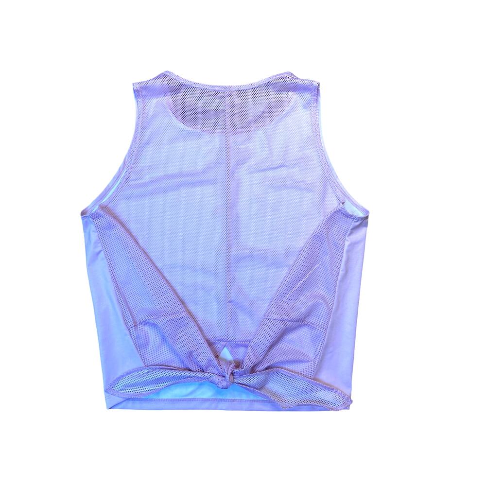 Ace Athletics Mesh Back Tie Cropped Sleeveless Top Pink Size Medium